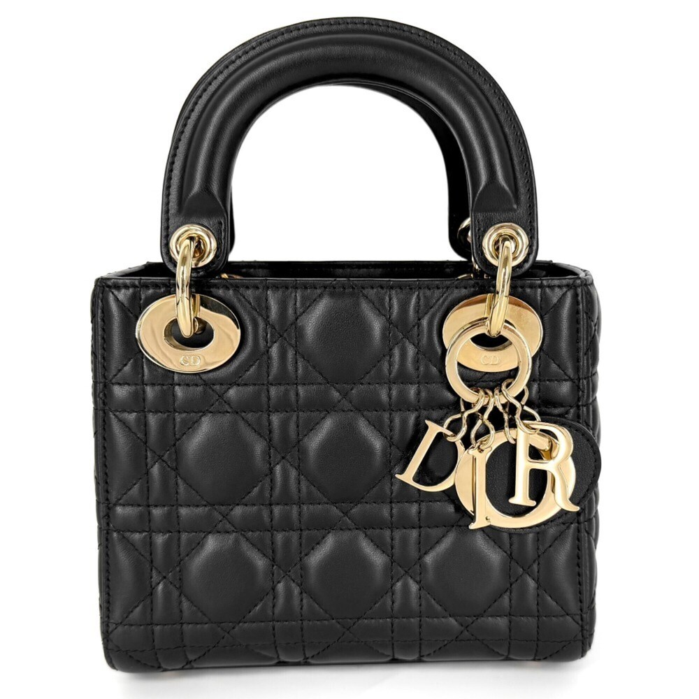 Christian Dior handbag for women, Cannage Lady Mini, small size, lambskin, bl...